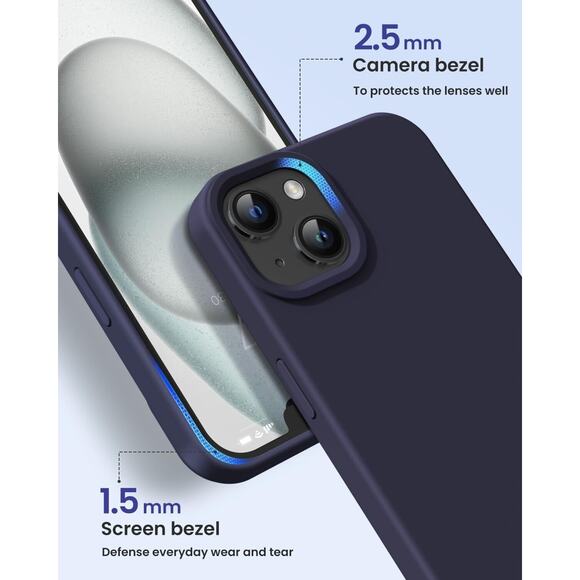 Designed for iPhone 15 Case, Silicone Phone Case [Military Grade Drop Protec - Picture 3 of 7